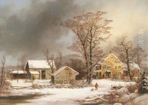 Winter in the Country: A Cold Morning by George Henry Durrie