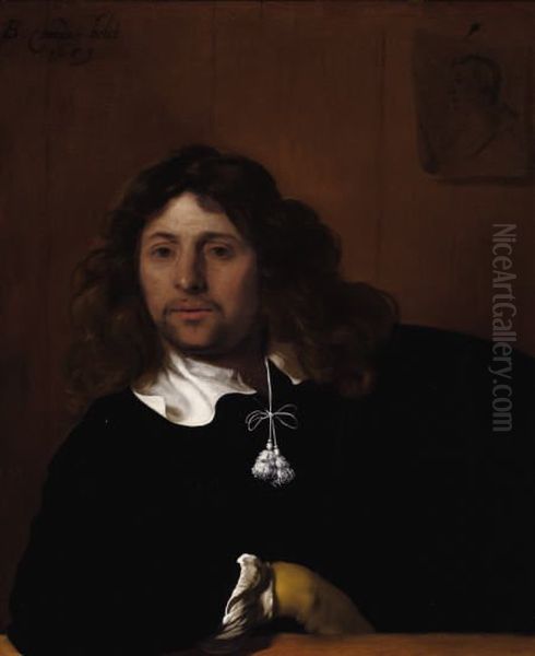 Portrait of a man leaning his arm on a ledge - view 1