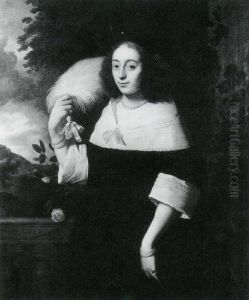 Portrait of a Lady with a Feather by Bartholomeus Van Der Helst