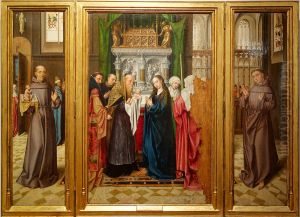 Apresentacao do Menino no Templo, Santo Antonio e Sao Francisco by Goswin van der Weyden