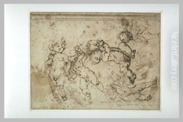 five naked children - view 1