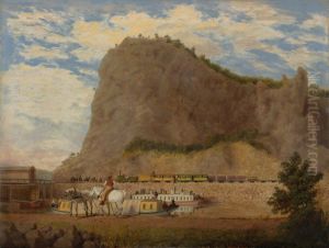Scene of the Baltimore & Ohio Railroad and the Chesapeake & Ohio Canal at Harpers Ferry, Virginia