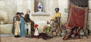 Persischer Teppichhandler auf der Strasse by Osman Hamdi Bey
