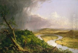 View from Mount Holyoke, Northampton, Massachusetts, after a Thunderstorm-The Oxbow