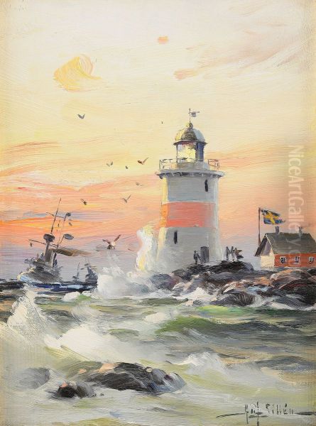 Coastal landscape with lighthouse - view 1