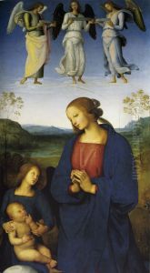 The Virgin and Child with an Angel by Pietro Vannucci Perugino