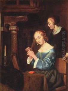 Dame bei der Toilette by Gerard Ter Borch