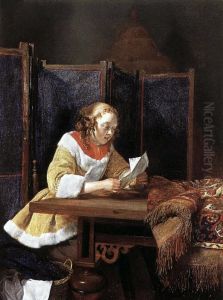 Lecture de la lettre by Gerard Ter Borch