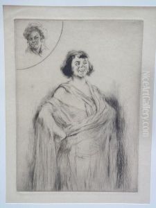 Femme Riant, Mains Aux Hanches by Edgar Chahine