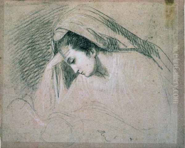 Study for the Head of the Virgin (in the Nativity) - view 1