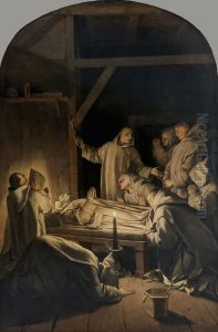 Mort de saint Bruno le 6 octobre 1101 by Eustache Le Sueur