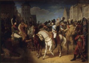 Napoleon decore a Tilsitt un soldat de l'armee russe de la croix de la Legion d'honneur (9 juillet 1807)