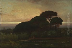 Stone -Pines (Pine Grove, Barberini Villa, Albano Italy) by George Inness