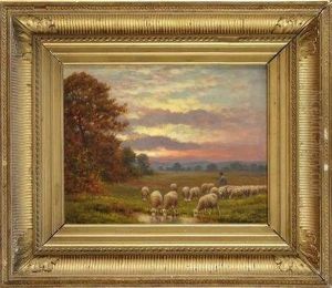 L'etoile Du Soir La Rentree Du Troupeau by Jean-Ferdinand Chaigneau