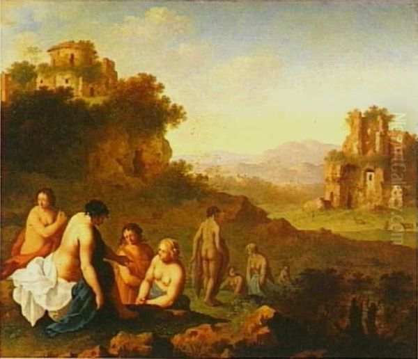 Italianate Landscape with Bathing Nymphs - view 1