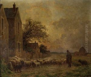Berger Conduisant Son Troupeau by Paul Chaigneau