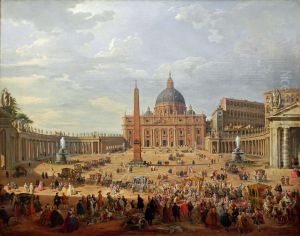 Depart du duc de Choiseul depuis la place Saint-Pierre de Rome