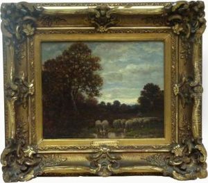 Moutons A La Mare ABarbizon by Paul Chaigneau