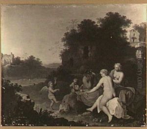 Italianate Landscape withSine Cerere et Baccho friget Venus by Johannes van Haensbergen