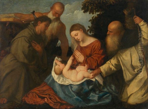 Virgin and Child with Saints Anthony Abbot, Jerome and Francis - view 1