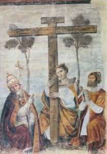 Adoration de la Croix avec les saints Constantin, Helene et Sylvestre by Paolo da Caylina il Giovane