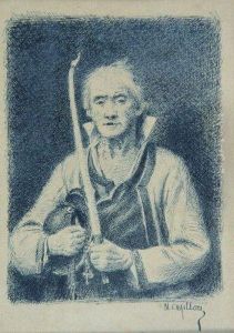 Breton Tenant Un Cierge (scene De Pardon Dans Le Morbihan) by Narcisse Chaillou