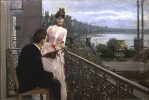 Udsigt fra kunstnerens altan, Sortedams Dosseringen Udsigt fra kunstnerens altan, Sortedams Dosseringen