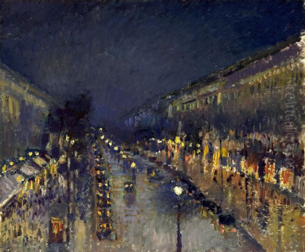 The Boulevard Montmartre at Night - view 1