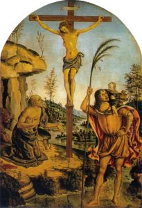 Crucifixion between Sts. Jerome and Christopher Crucifixion between Sts. Jerome and Christopher
