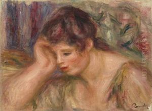 Femme accoudee by Pierre Auguste Renoir