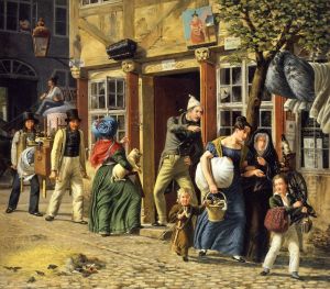 Moving Day Scene. by Wilhelm Marstrand