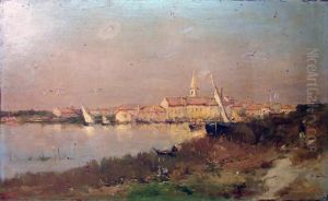 Bateaux Dans Un Port by Auguste Chaix