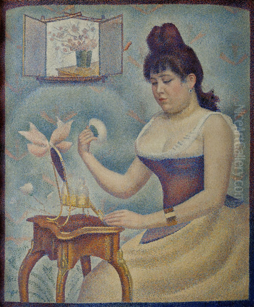 Jeune femme se poudrant - view 1