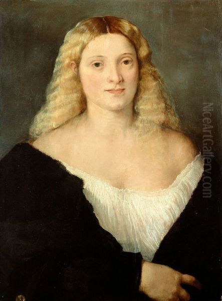 Young woman in black suite - view 1