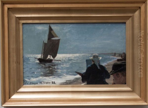 Artists on Skagen South Beach - view 1