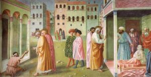 Healing of the Cripple and Raising of Tabitha by Masolino da Panicale