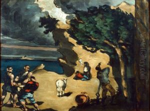 Les Voleurs et l'ane by Paul Cezanne
