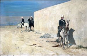 On the lookout (The white wall) by Giovanni Fattori