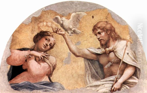 Fresken in der Kirche San Giovanni Evangelista in Parma, Lunette in der Apside, Szene: Marienkronung, Fragment - view 1
