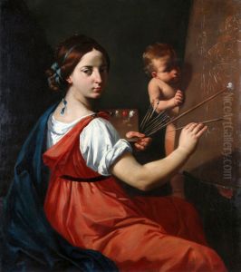 Allegory of painting. by Simone Cantarini (Pesarese)