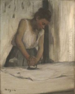 Laundress, oil on canvas