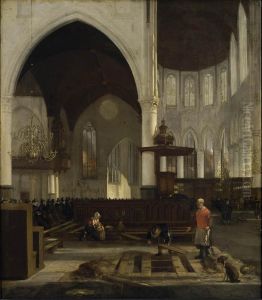 Interior of the Oude Kerk in Amsterdam by Emanuel de Witte
