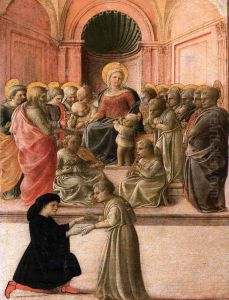 Madonna con Bambino, santi, angeli e donatore by Filippo Lippi