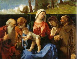 Thronende Madonna und Heilige by Lorenzo Lotto