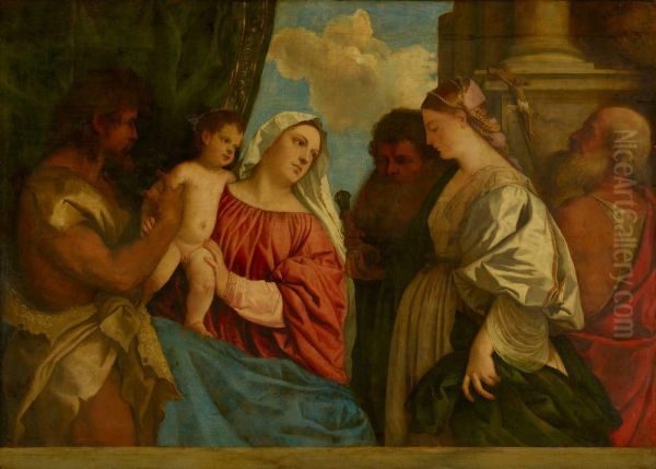 Maria mit dem Kind und vier Heiligen - view 1