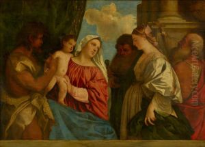 Maria mit dem Kind und vier Heiligen by Titian