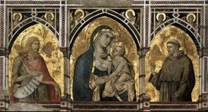 Madonna and Child with St Francis and St John the Baptist by Pietro Lorenzetti