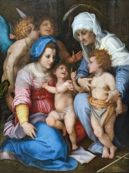 La Vierge, l'Enfant Jesus, sainte Elisabeth, le petit saint Jean Baptiste et deux anges, dit La Sainte Famille aux Anges - view 1
