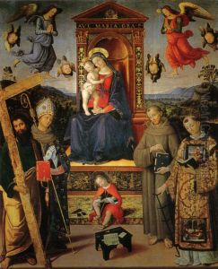 Madonna enthroned with child and saints by Pinturicchio
