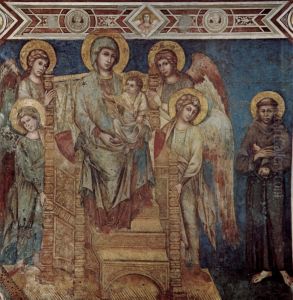 Madonna Enthroned with the Child, St Francis and Four Angels by (Cenni Di Peppi) Cimabue